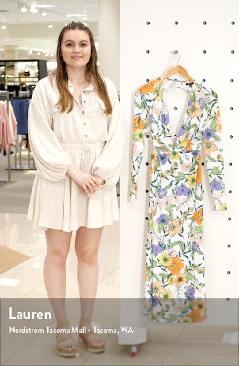 Assi Floral Cutout Detail Long Sleeve Knit Dress, sales video thumbnail