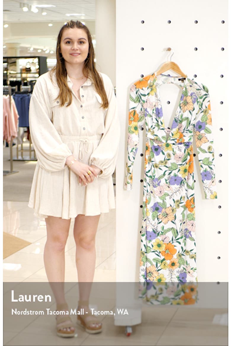 Assi Floral Cutout Detail Long Sleeve Knit Dress video