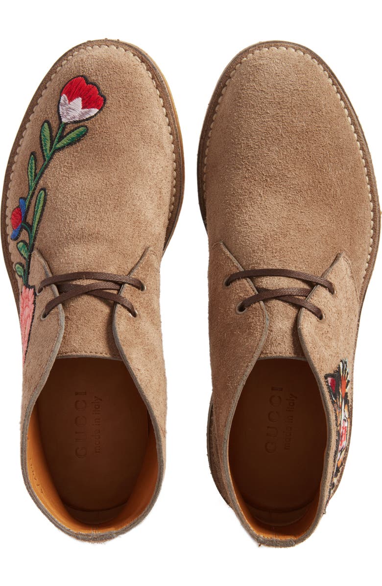 Gucci New Moreau Embroidered Chukka Boot, Alternate, color,