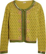 Bode Fairyfloss Beaded Wool & Cashmere Cardigan