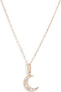 Anzie Luna Diamond Moon Pendant Necklace