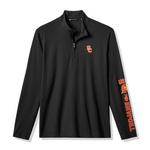 Men's TravisMathew  Black USC Trojans Storied Tradition Quarter-Zip Pullover
