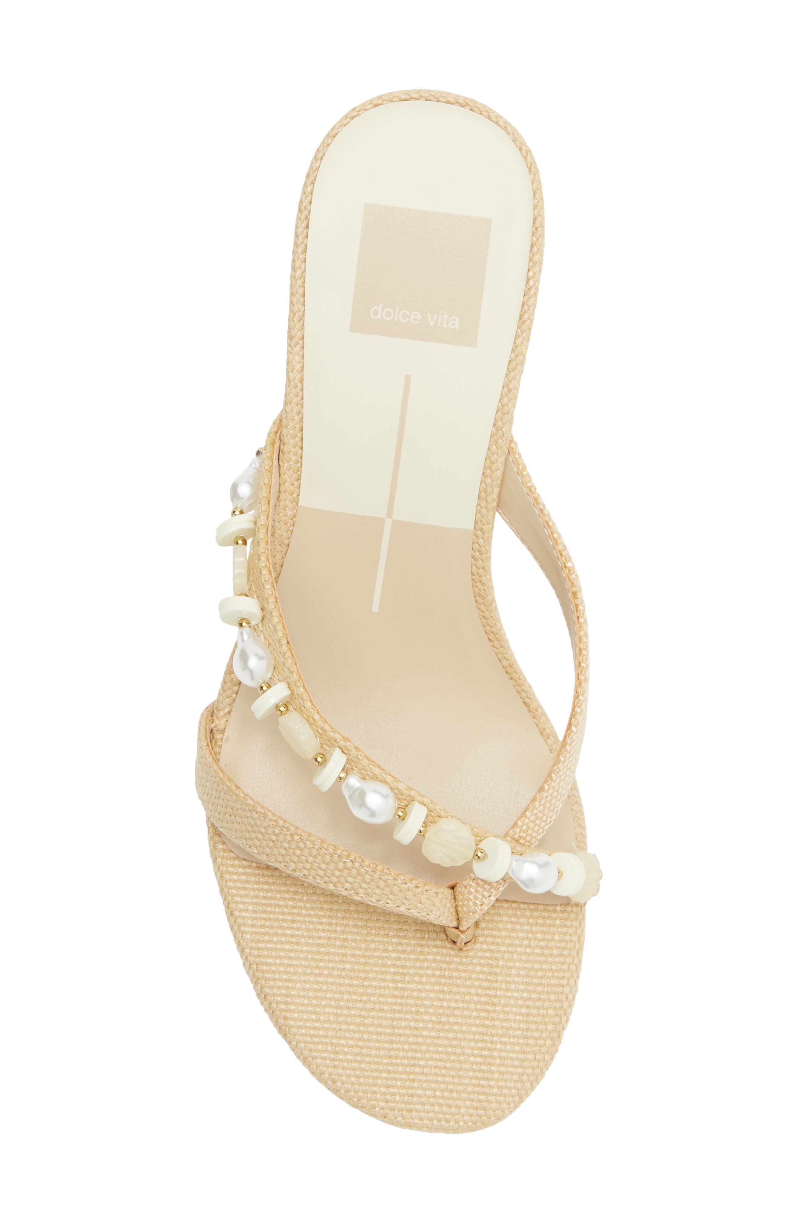 Daisy Embellished Slide Sandal, Alternate, color, LIGHT NATURAL RAFFIA