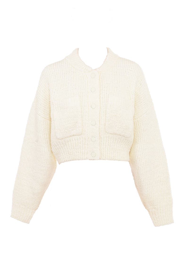 Salilah Chenille Bomber Cardigan, Alternate, color, CREAM