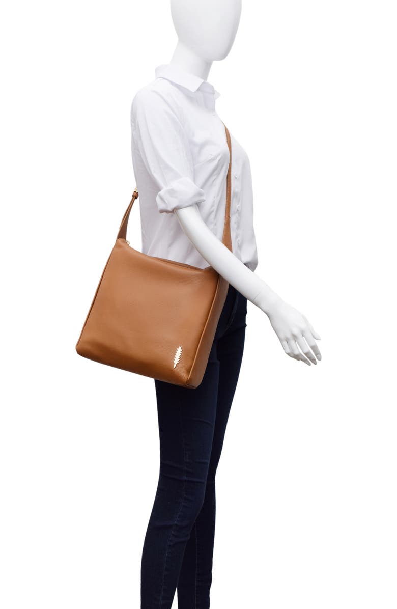 Thacker Dalia Pebbled Leather Crossbody Bag, Alternate, color, Cognac