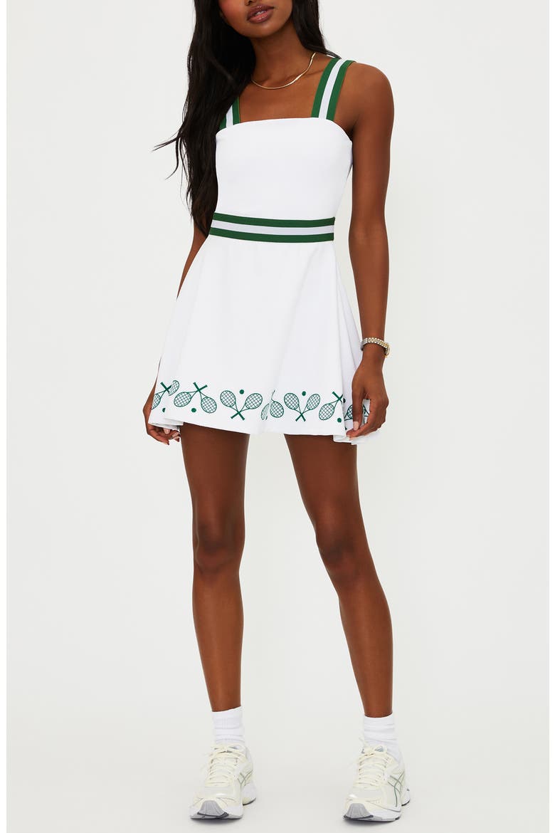 Miriam Active Skirted Romper, Main, color, RACQUET WHITE