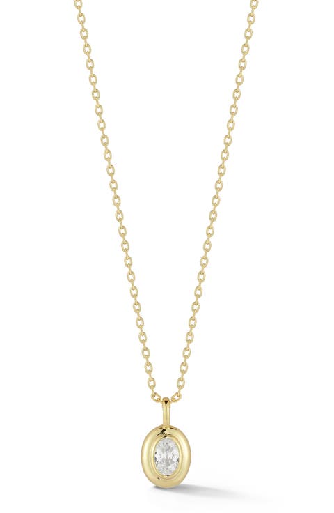 Bezel Set Oval Cut Cubic Zirconia Pendant Necklace