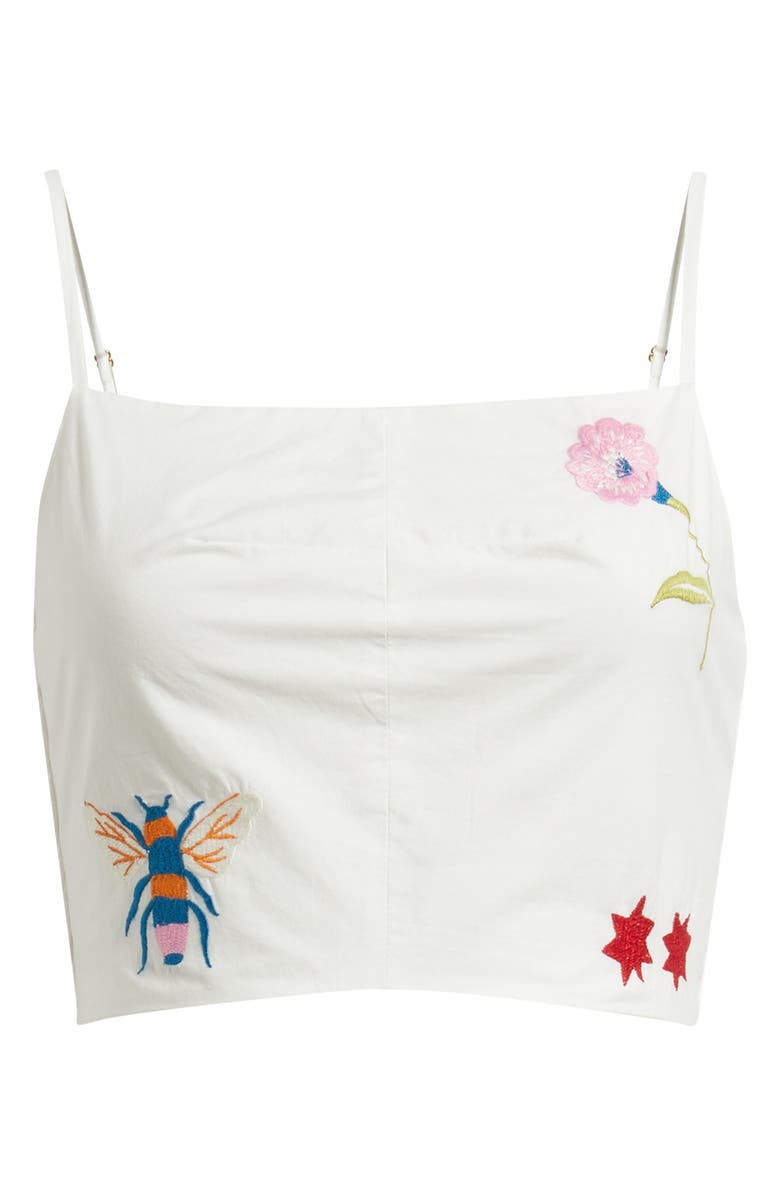 Cleobella Sage Embroidered Organic Cotton Crop Tank, Alternate, color, Montecito Embroidery Motif