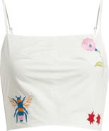 Cleobella Sage Embroidered Organic Cotton Crop Tank