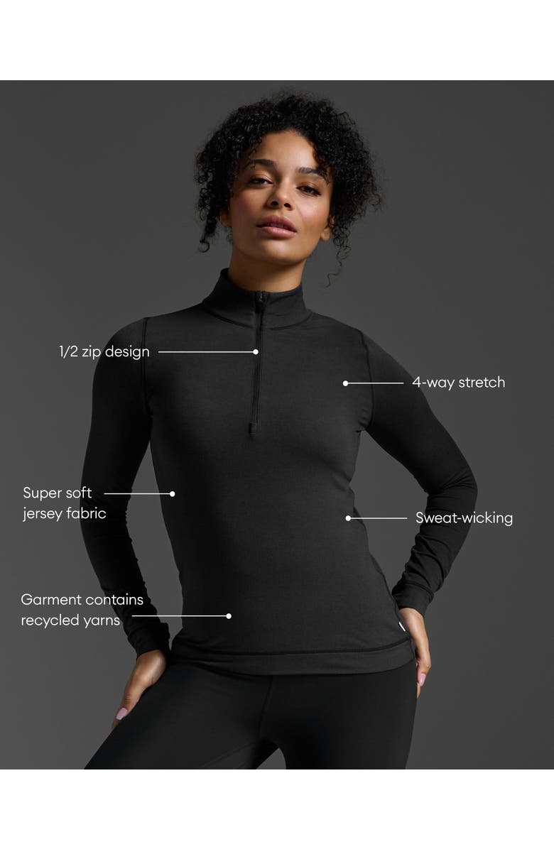 2XU Flex 1/2 Zip Long Sleeve, Alternate, color, Black/Black