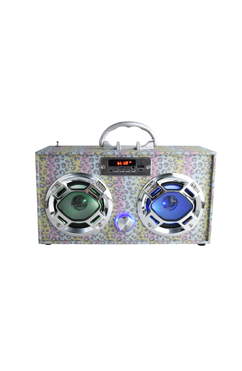TREND TECH Boombox Bluetooth Speaker, Alternate, color, Glitter Leopard
