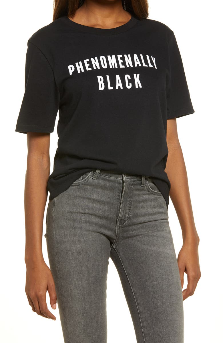 PHENOMENAL ly Black Graphic Tee, Main, color,