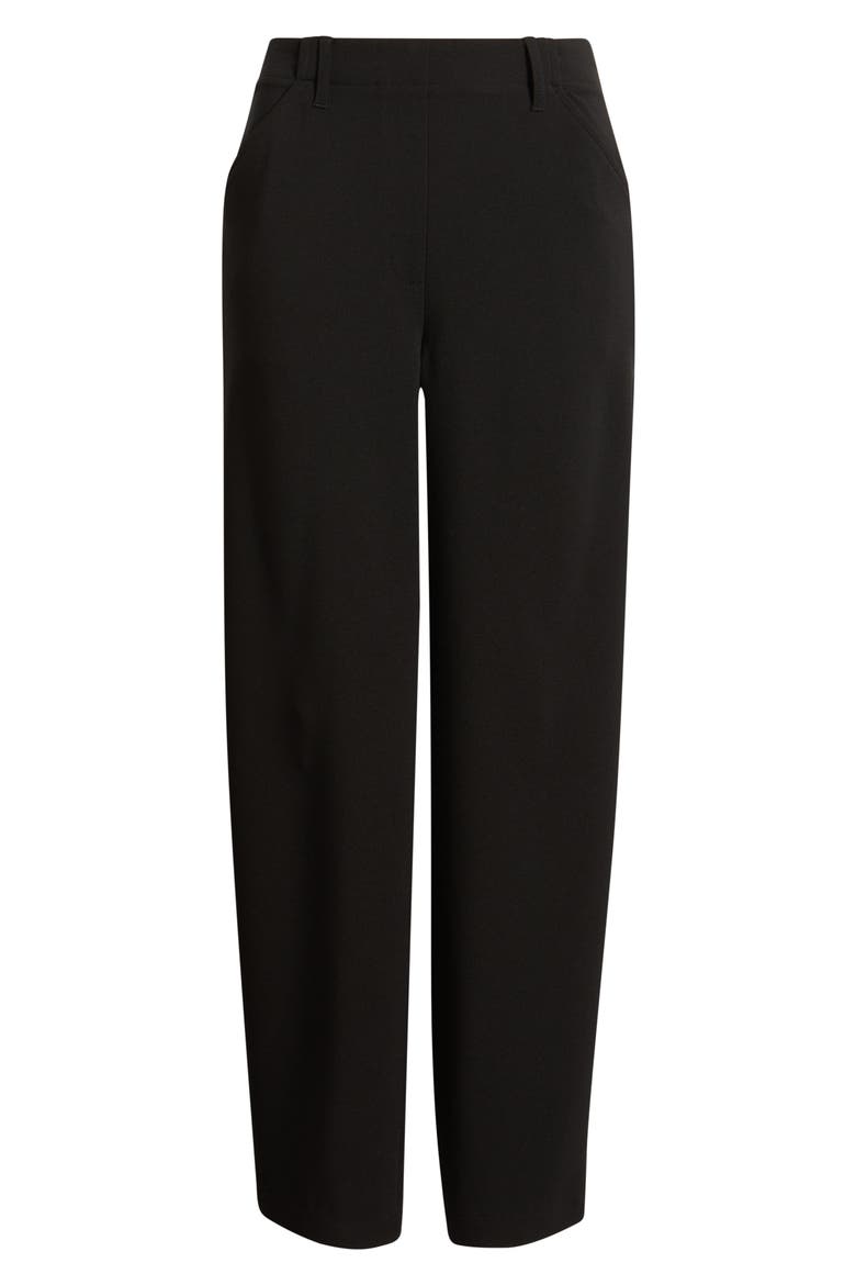Flat Front Barrel Leg Pants, Alternate, color, ANNE BLACK