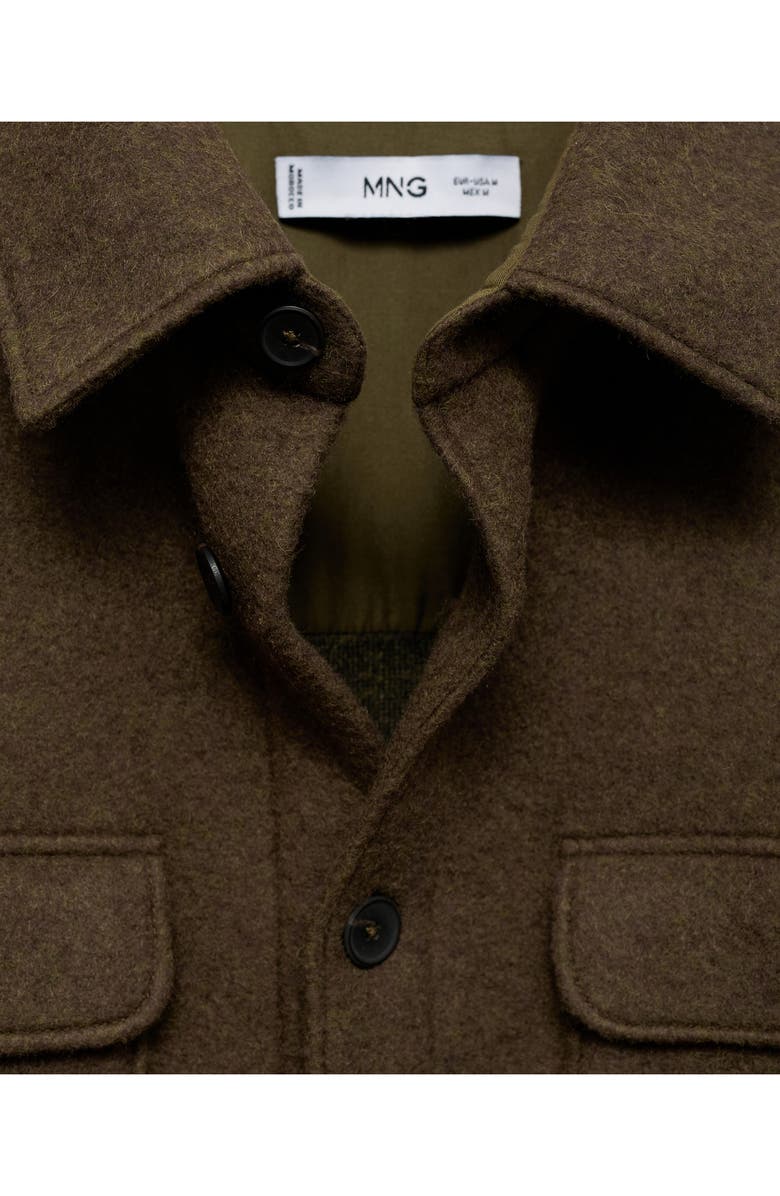 MANGO Regular Fit Overshirt, Alternate, color, Brown