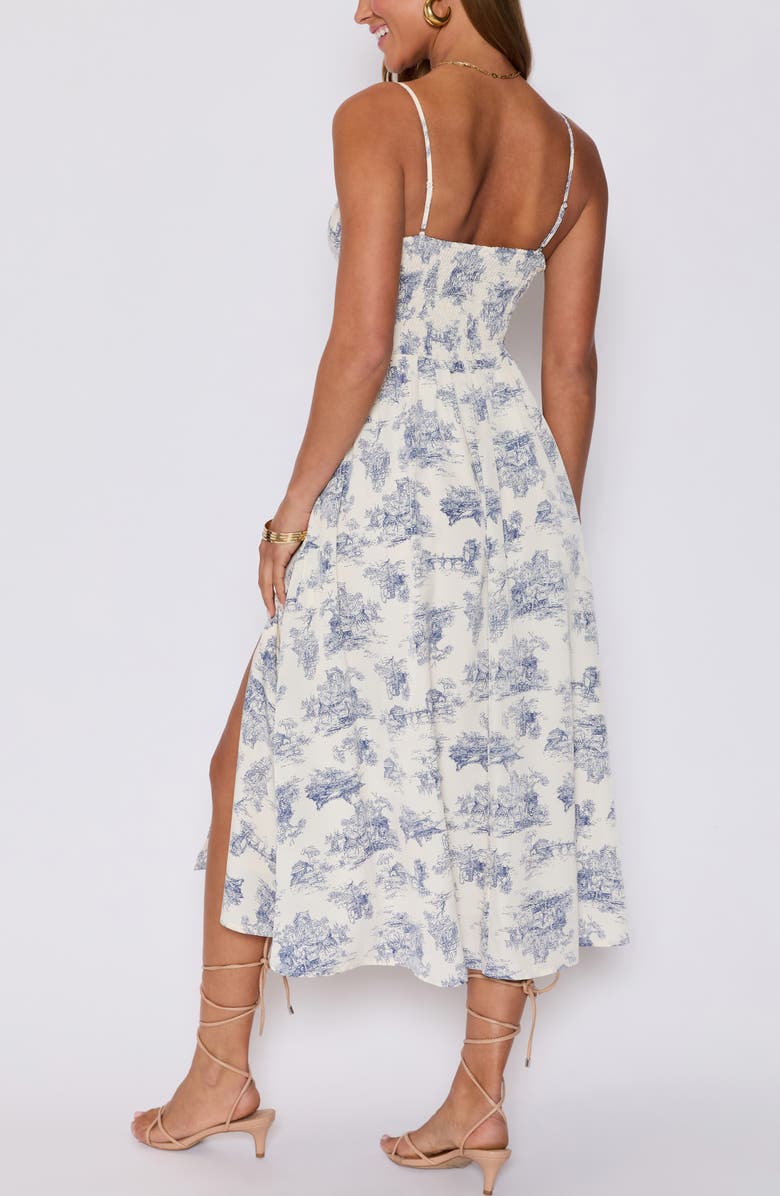 VICI Collection Jessie Fit & Flare Milkmaid Sundress, Alternate, color, Cream/ Blue