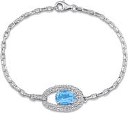 Julianna B. Blue Topaz & White Topaz Link Bracelet in Sterling Silver