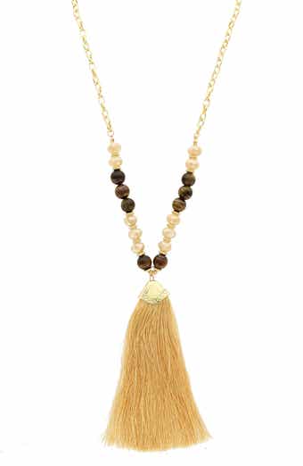 Latte Tassel Pendant Necklace