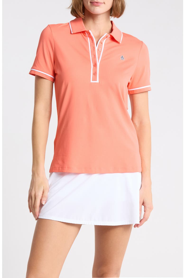 Veronica Performance Polo, Main, color, CORAL QUARTZ