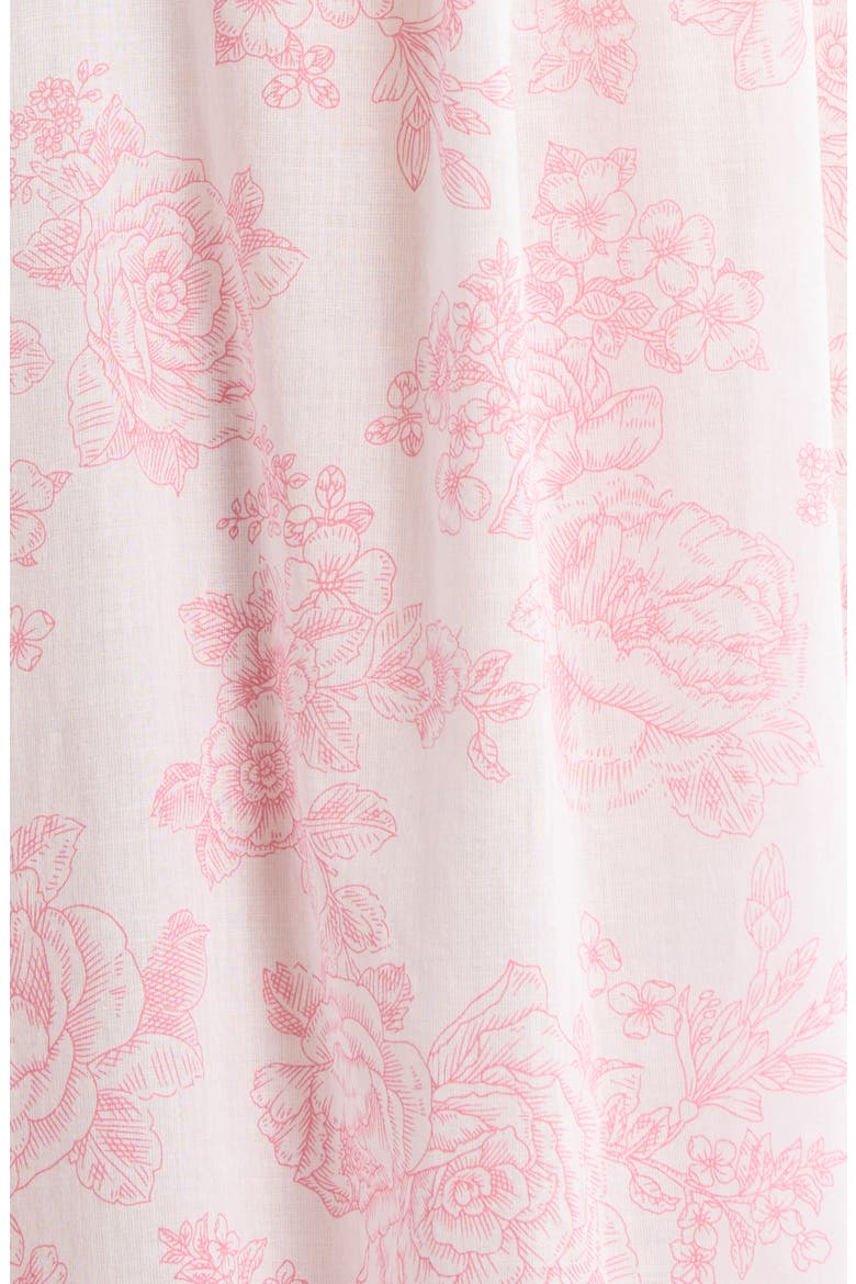 Nostalgia Floral Lace Trim Cotton Voile Nightgown, Alternate, color, DESERT ROSE
