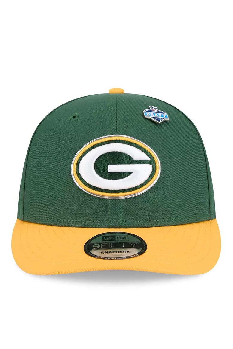 Men's New Era  Green/Gold Green Bay Packers 2026 NFL Draft On Stage Pre-Curved 9FIFTY Snapback Hat, Alternate, color, Green