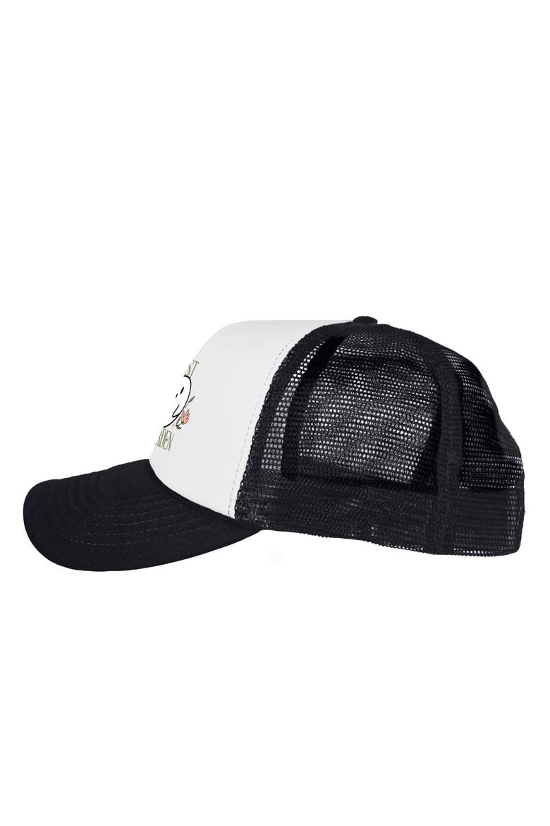 Ghost Garden Snapback Trucker Hat, Alternate, color, Black White