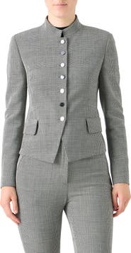 Akris Deva Check Stretch Wool Jacket