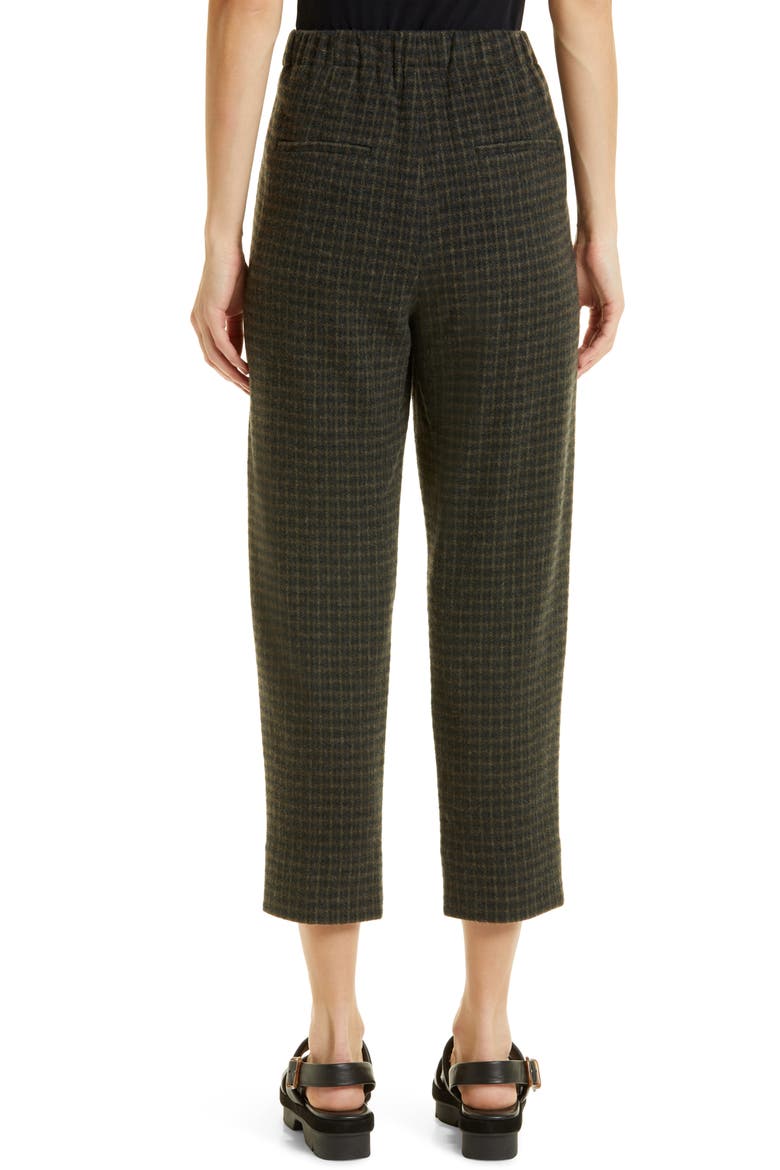 Check High Waist Crop Stretch Pants, Alternate, color, AZURE CHECK
