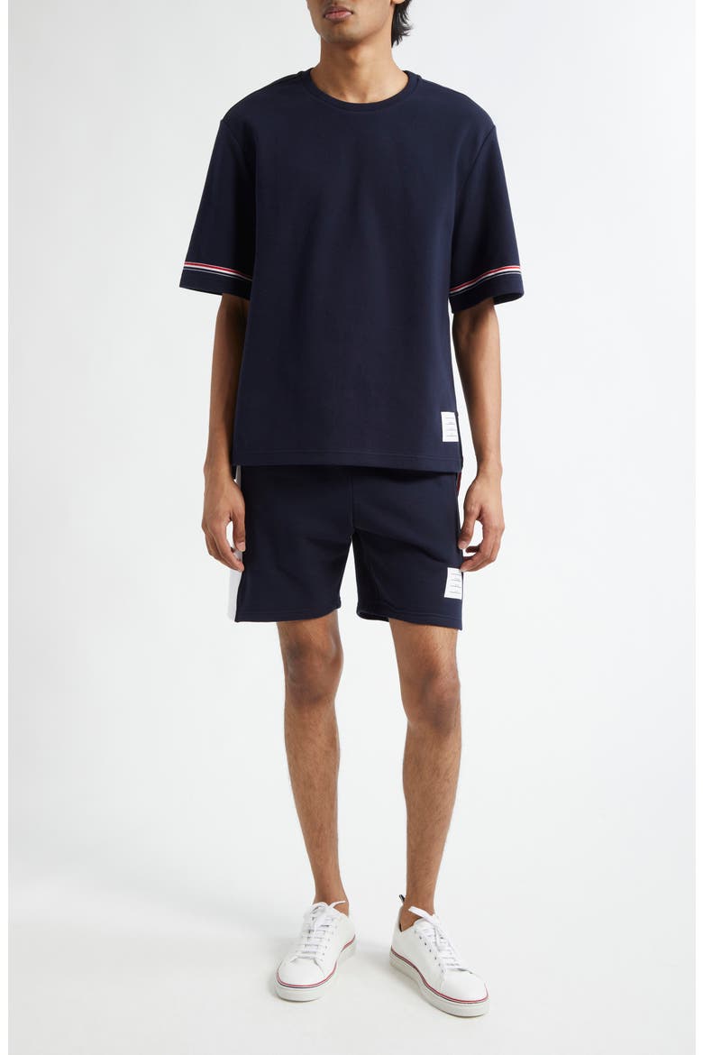 4-Bar French Terry Sweat Shorts, Alternate, color, NAVY