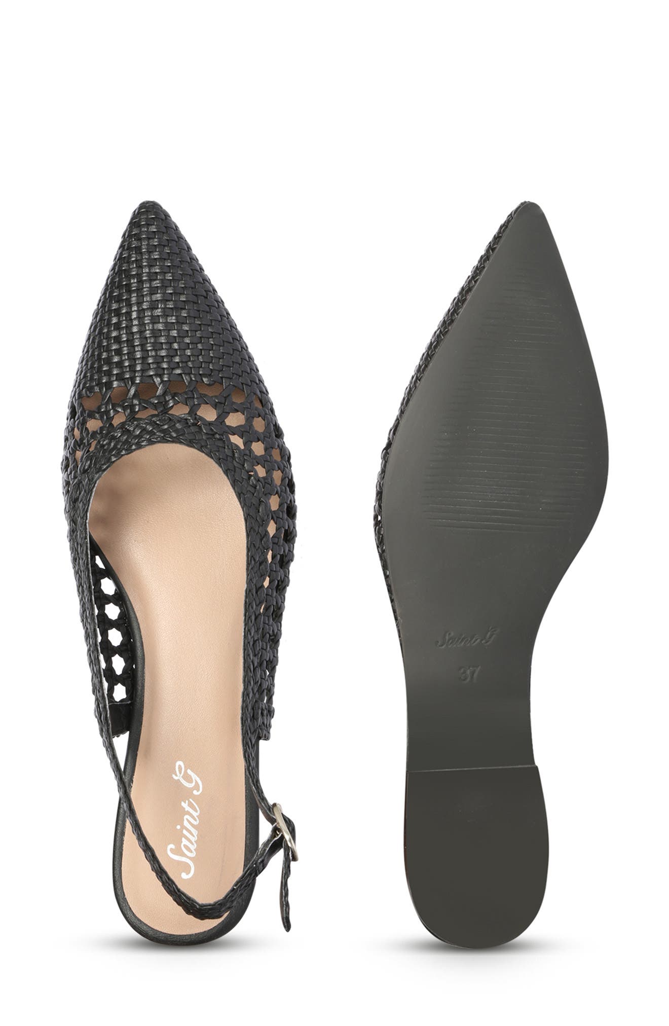 SAINT G Chayya Woven Slingback Flat, Alternate, color, Black