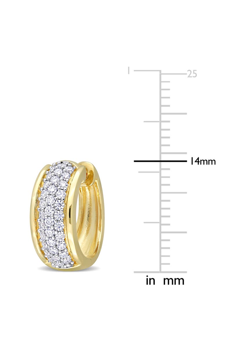 Julianna B. Moissanite Triple Row Hoop Earrings, Alternate, color, Yellow-Plated