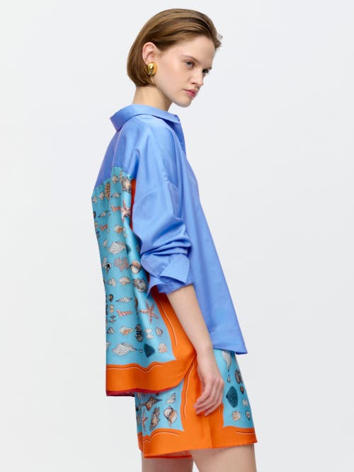 Callas Milano Sirene Scarf Back Shirt In Animal Print