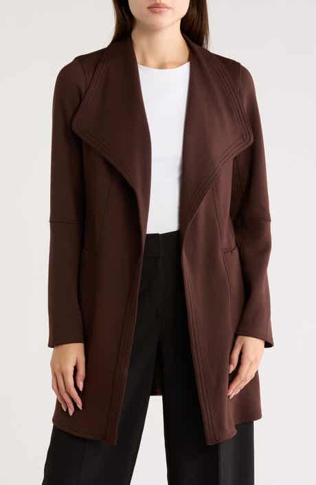 T Tahari Drape Front Scuba Knit Jacket