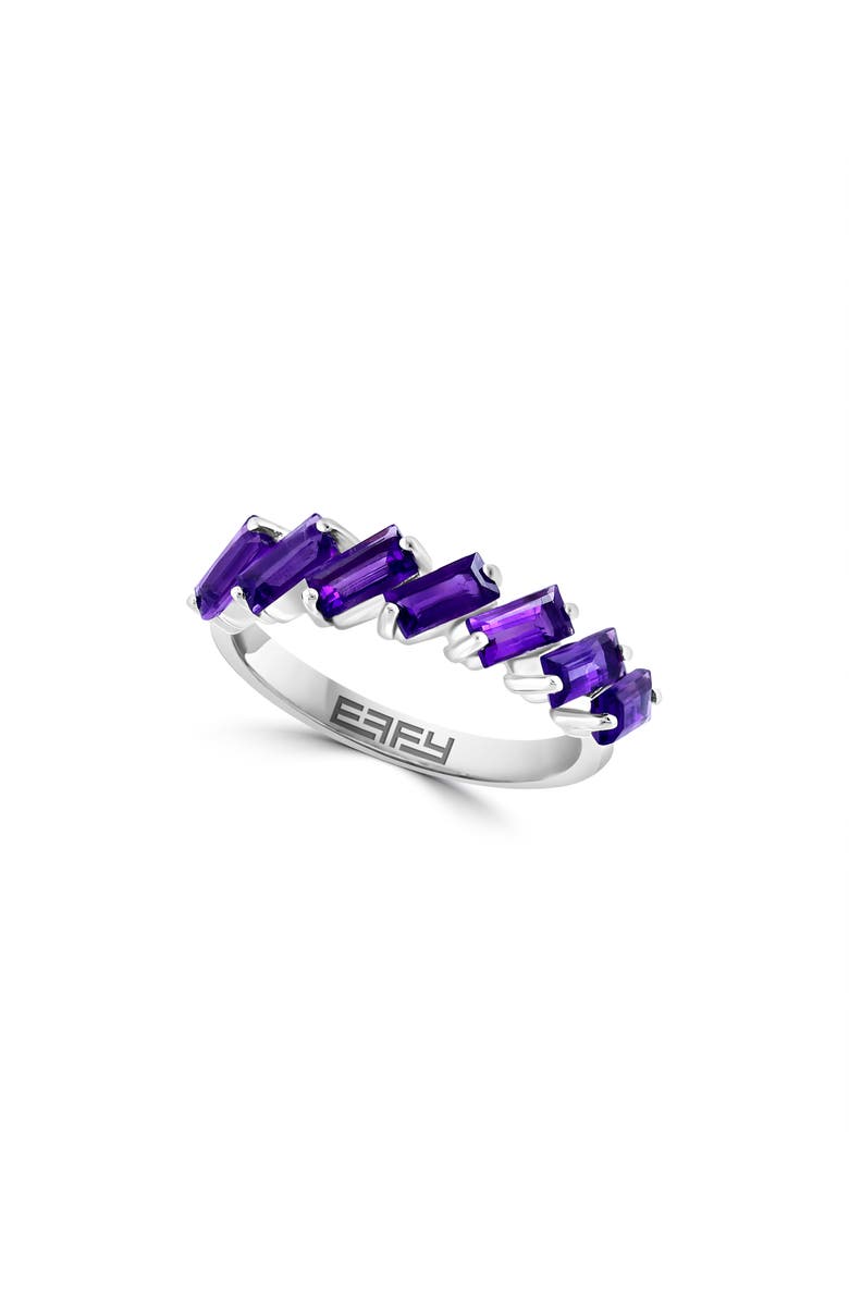 EFFY Purple Amethyst Baguette Stacking Ring, Main, color, Purple