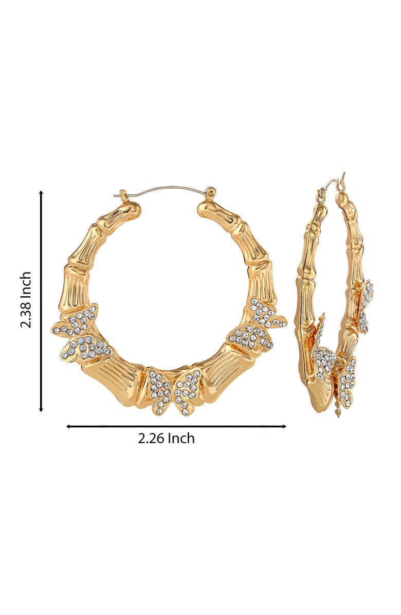 Jessica Simpson Butterfly on Hoops Earrings, Alternate, color, Gold