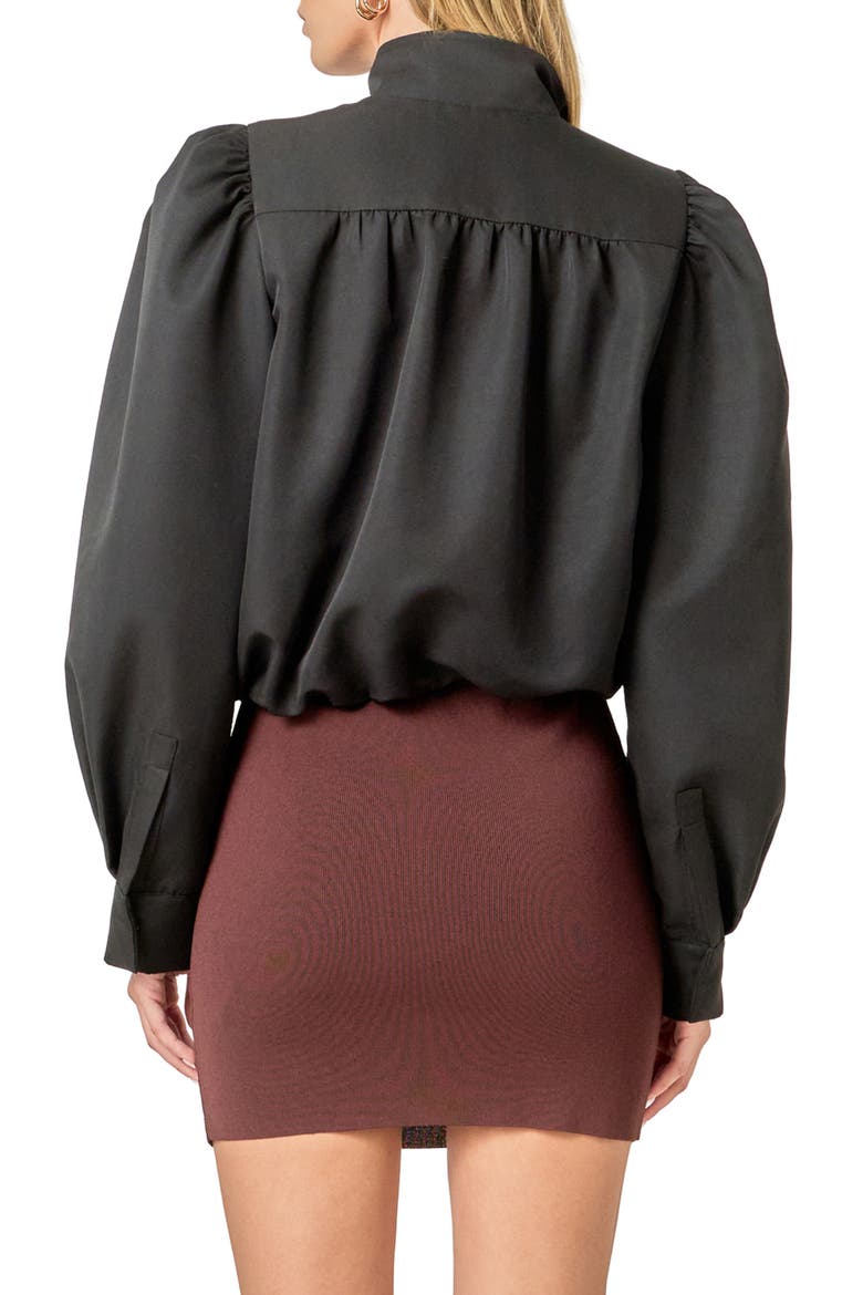 Drawstring Crop Bomber Jacket, Alternate, color, BLACK