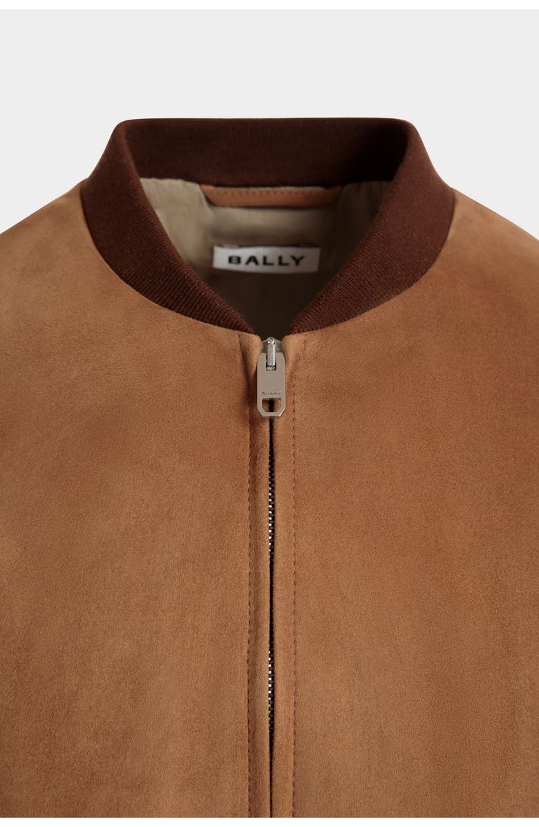 Bally Bomber in Suede, Alternate, color, Brown