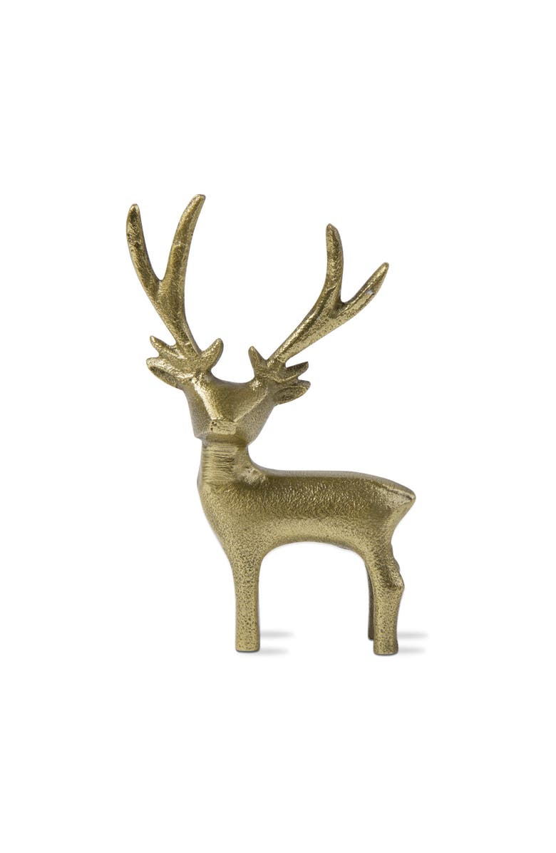 tag Gold Reindeer Figurine Holiday Decor for Christmas, Main, color, Gold