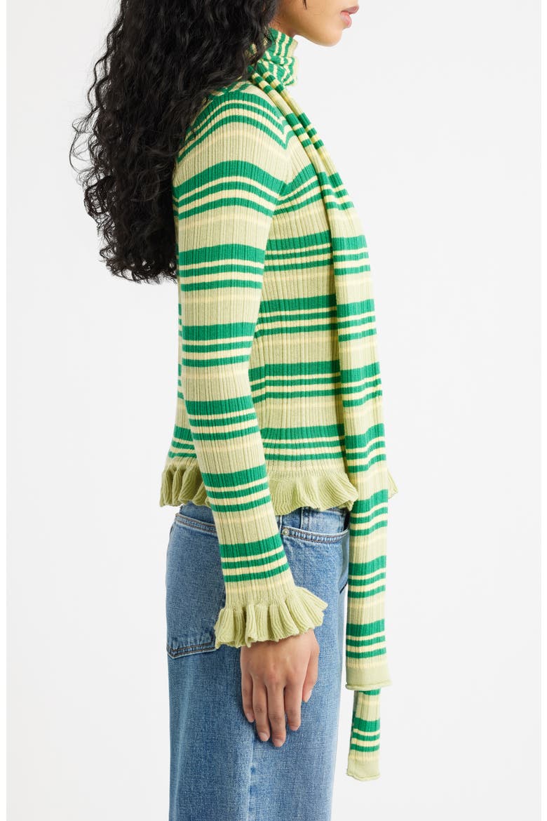 Anelis Organic Cotton & Merino Wool Blend Cardigan, Alternate, color, GREEN MULTI