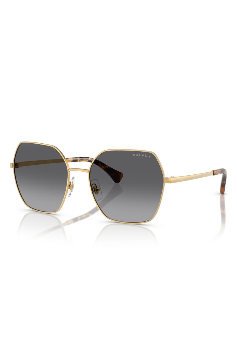 RALPH 58mm Polarized Gradient Square Sunglasses, Alternate, color,