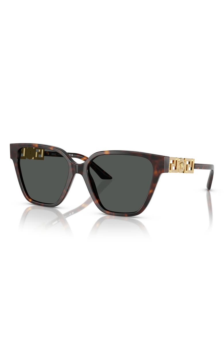 Versace 56mm Butterfly Sunglasses, Alternate, color, Havana