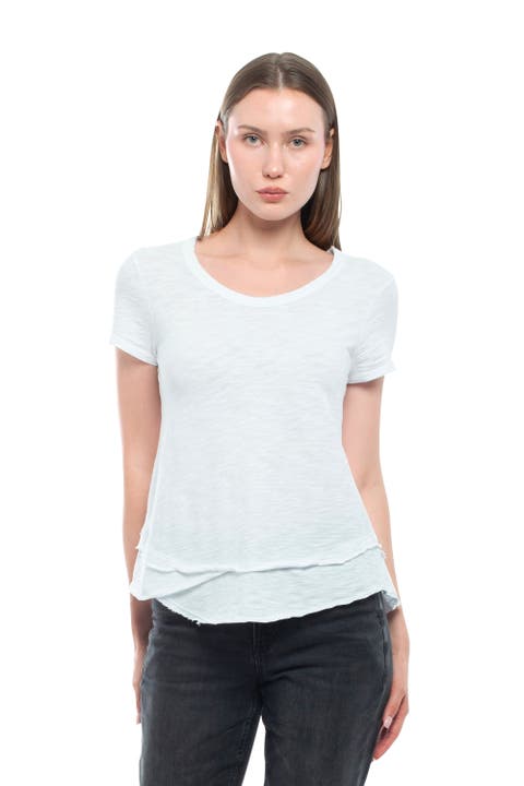Short Sleeve Mock Layer Tee