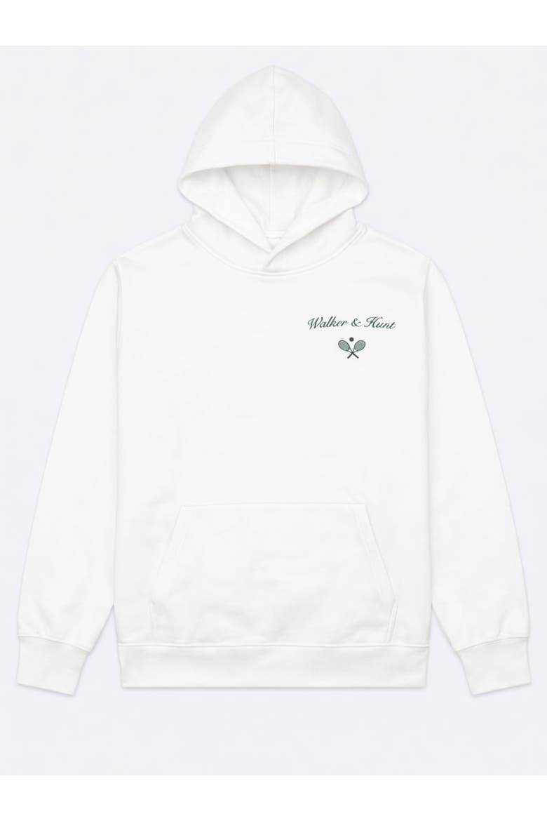 Relaxed St Tropez Tennis Print Hoodie, Alternate, color, Cream
