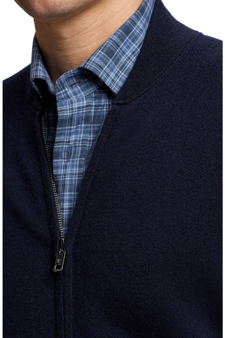 Cashmere French Terry Zip Cardigan, Alternate, color, DARK NAVY