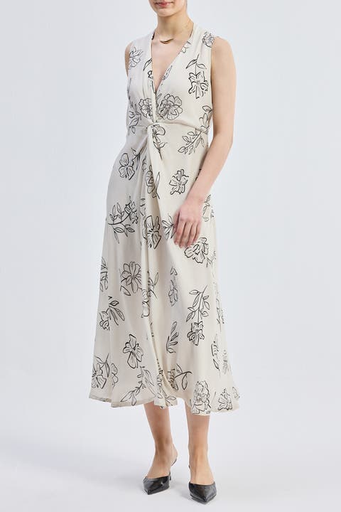 Front Twist Maxi Dress in Florals