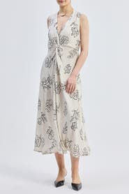 Reistor Front Twist Maxi Dress in Florals