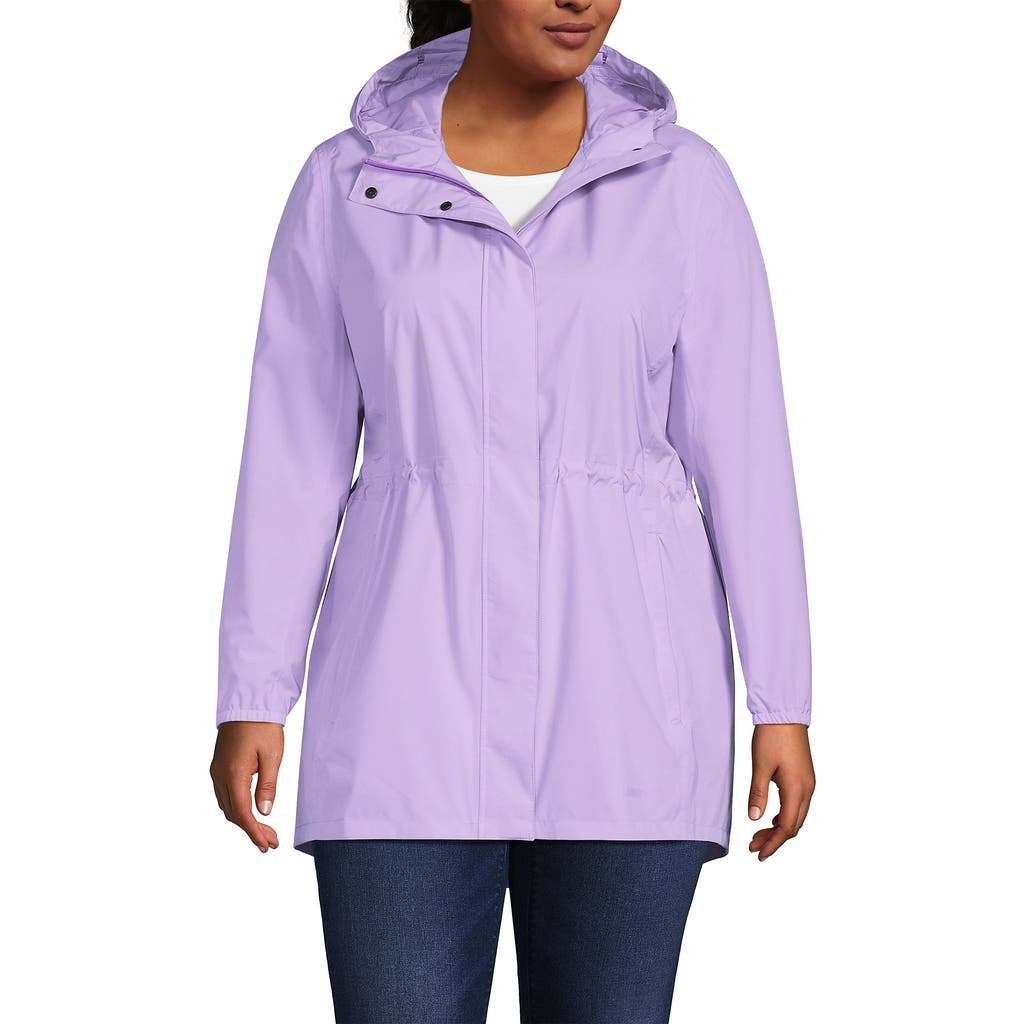 Lands' End Squall Packable Waterproof Raincoat In Lilac Petal