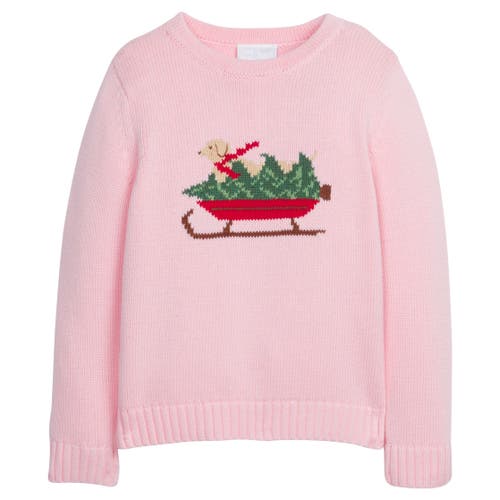 Little English Kids' Intarsia Sweater in Pink Holiday Lab 