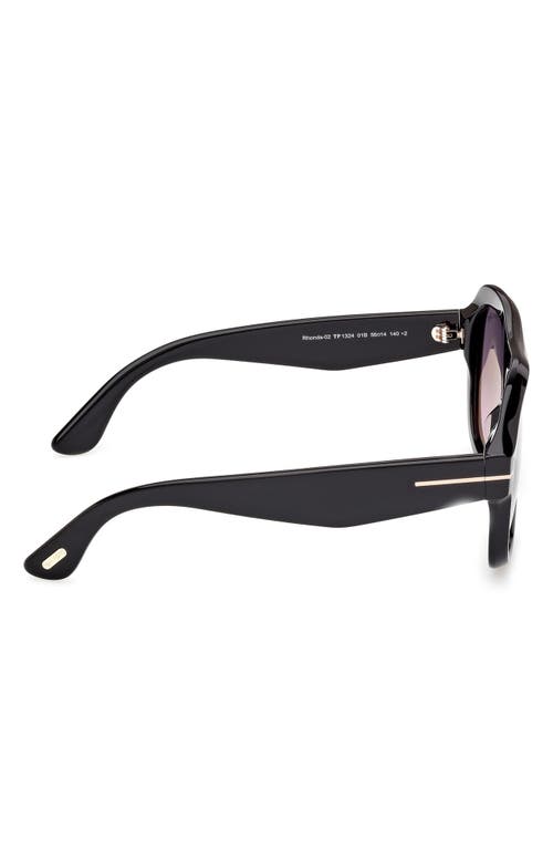 Tom Ford Rhonda 56mm Gradient Pilot Sunglasses In Black