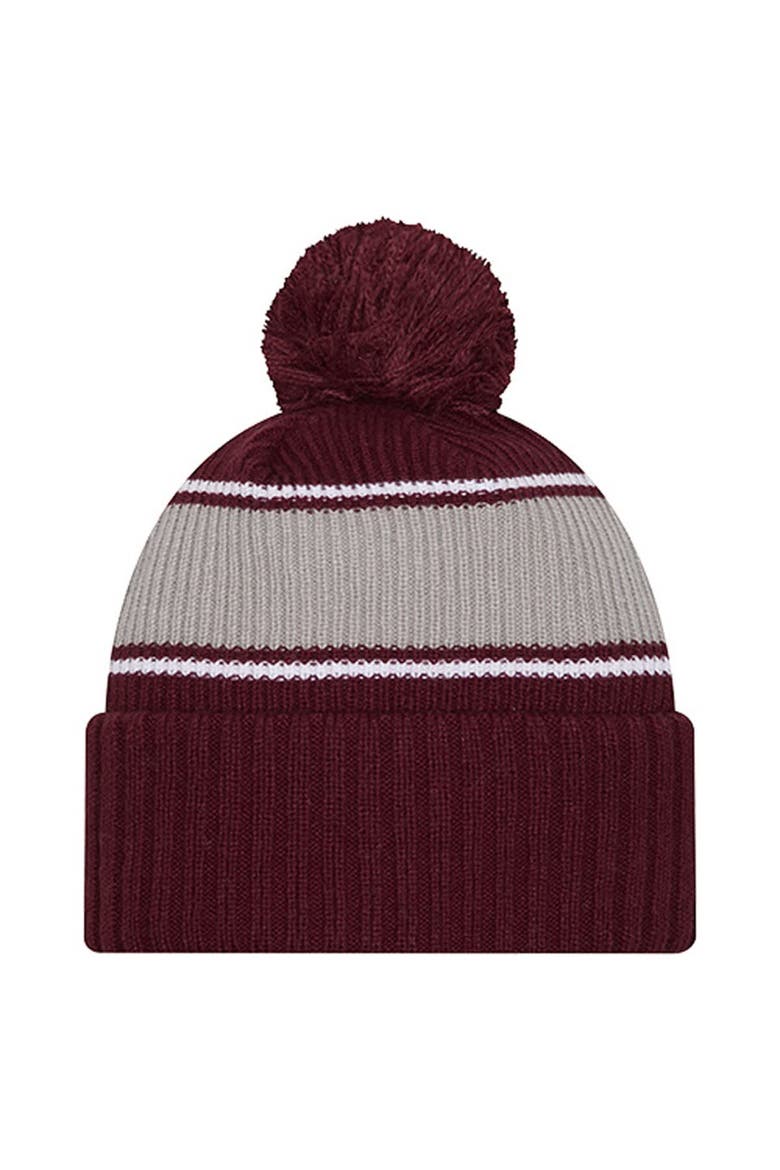 Men's New Era Maroon Texas A&M Aggies Bold Cuffed Knit Hat with Pom, Alternate, color, Maroon