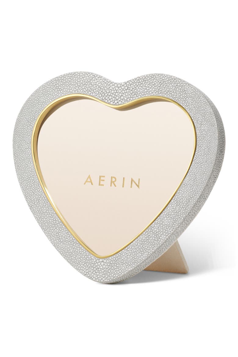 Shagreen Heart Picture Frame, Main, color, DOVE